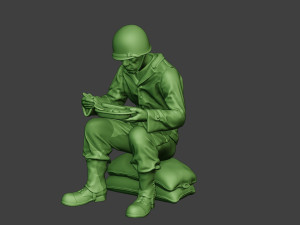 american soldier ww2 eating 3 a13 3D 打印模型