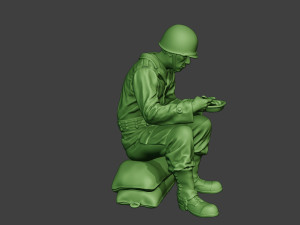 american soldier ww2 eating 3 a13 3D 打印模型