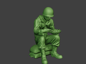 american soldier ww2 eating 3 a13 3D 打印模型