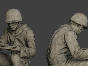 american soldier ww2 eating 3 a13 3D 打印模型