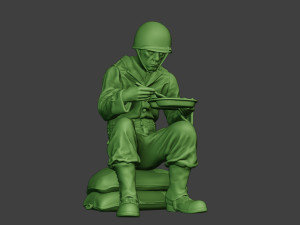 american soldier ww2 eating 3 a13 3D 打印模型