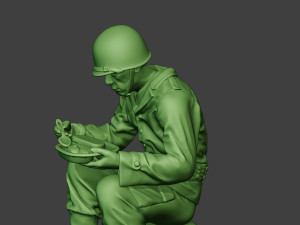 american soldier ww2 eating 3 a13 3D 打印模型
