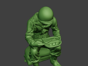 american soldier ww2 eating 3 a13 3D 打印模型