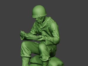 american soldier ww2 eating 3 a13 3D 打印模型