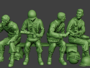 american soldiers ww2 eatdrink a13 3D Print Model