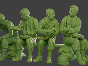 american soldiers ww2 eatdrink a13 3D Print Model