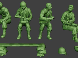 american soldiers ww2 eatdrink a13 3D Print Model