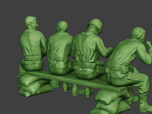 american soldiers ww2 eatdrink a13 3D Print Model