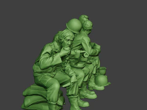 american soldiers ww2 eatdrink a13 3D Print Model