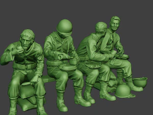 american soldiers ww2 eatdrink a13 3D Print Model
