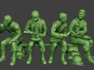 american soldiers ww2 eatdrink a13 Modelo de impresión 3D
