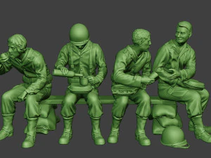 american soldiers ww2 eatdrink a13 3D Print Model