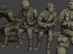 american soldiers ww2 eatdrink a13 3D Print Model