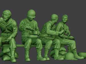 american soldiers ww2 eatdrink a13 3D Print Model