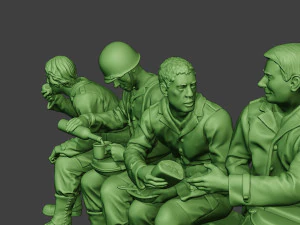 american soldiers ww2 eatdrink a13 3D Print Model