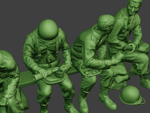american soldiers ww2 eatdrink a13 3D Print Model