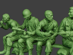 american soldiers ww2 eatdrink a13 3D Print Model