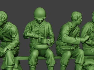 american soldiers ww2 eatdrink a13 3D Print Model