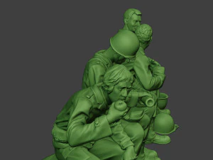 american soldiers ww2 eatdrink a13 3D Print Model