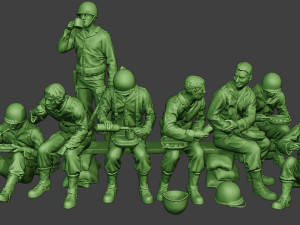 american soldiers ww2 lunch a13 pack1 3D Print Model
