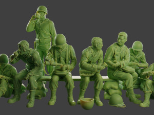 american soldiers ww2 lunch a13 pack1 3D 打印模型