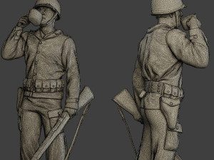 american soldiers ww2 lunch a13 pack1 3D 打印模型