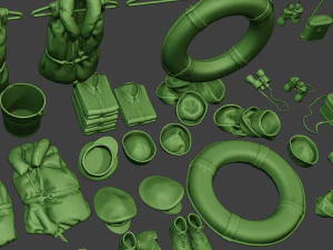 us naval objects pack1 3D Print Model