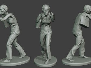 casual zombie female cz1 0001 3D Print Model