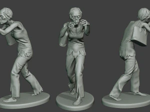 mujer zombie casual cz1 0001 Modelo de impresión 3D