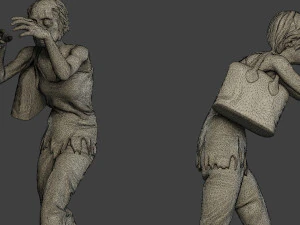 casual zombie female cz1 0001 3D Print Model