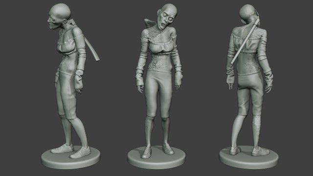 casual zombie female cz1 0002 Modelo de impresión 3D .c4d .max .obj .3ds .fbx .stl .blend 