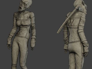 femmina zombie casual cz1 0002 Modello di stampa 3D