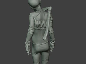 femmina zombie casual cz1 0002 Modello di stampa 3D