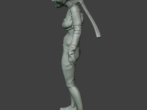 femmina zombie casual cz1 0002 Modello di stampa 3D