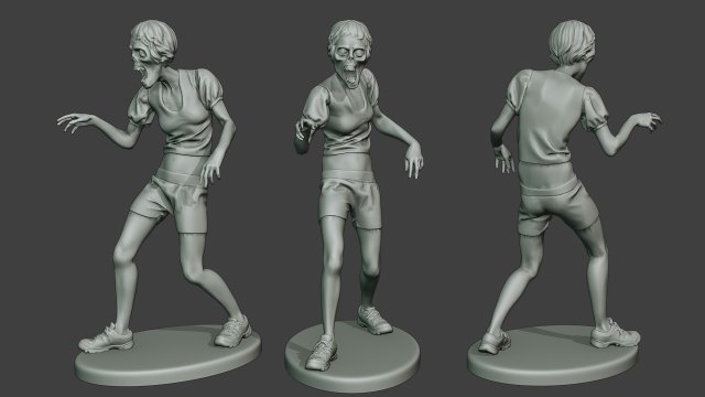 casual zombie female cz1 0003 Modelo de Impressão 3D .c4d .max .obj .3ds .fbx .stl .blend 