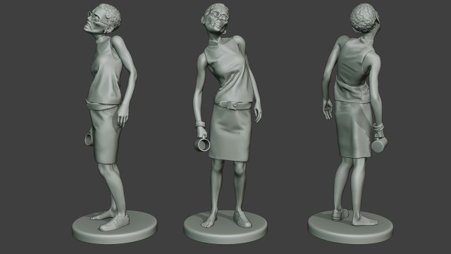 casual zombie female cz1 0004 Model do druku 3D .c4d .max .obj .3ds .fbx .stl .blend 