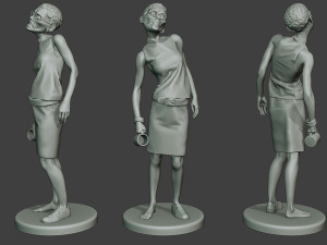 casual zombie female cz1 0004 3D Print Model