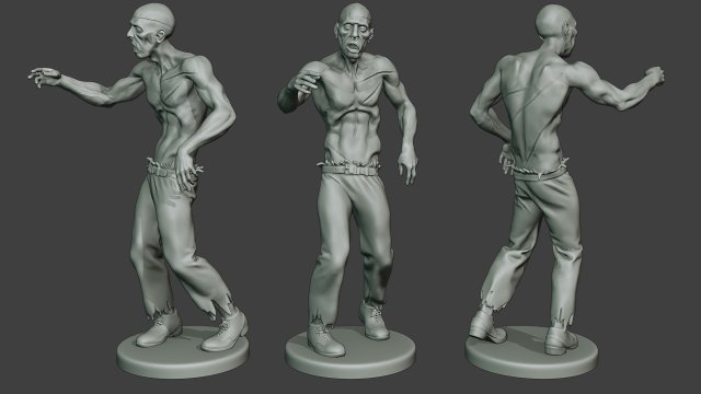 casual zombie male cz1 0001 3D-Druckmodell .c4d .max .obj .3ds .fbx .stl .blend 