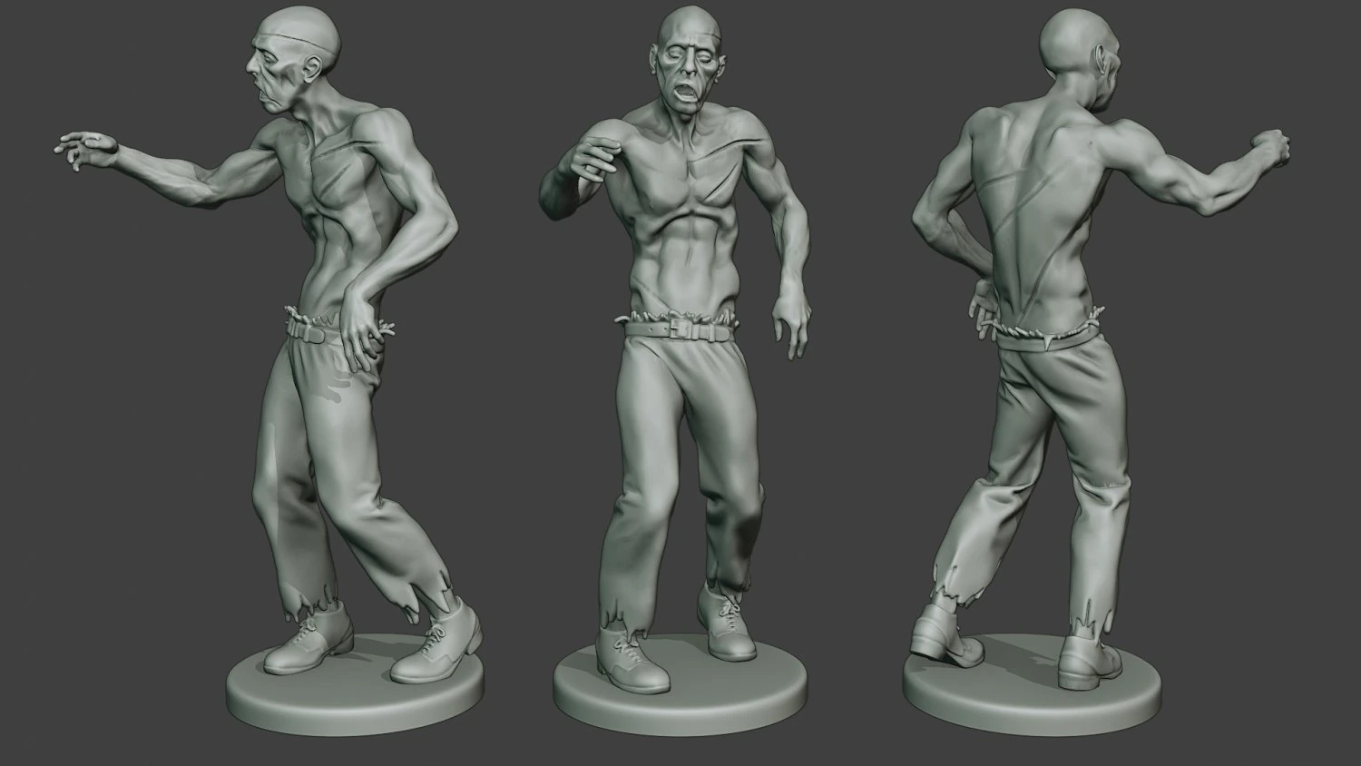 casual zombie male cz1 0001 3D Print Model .c4d .max .obj .3ds .fbx .stl .blend 