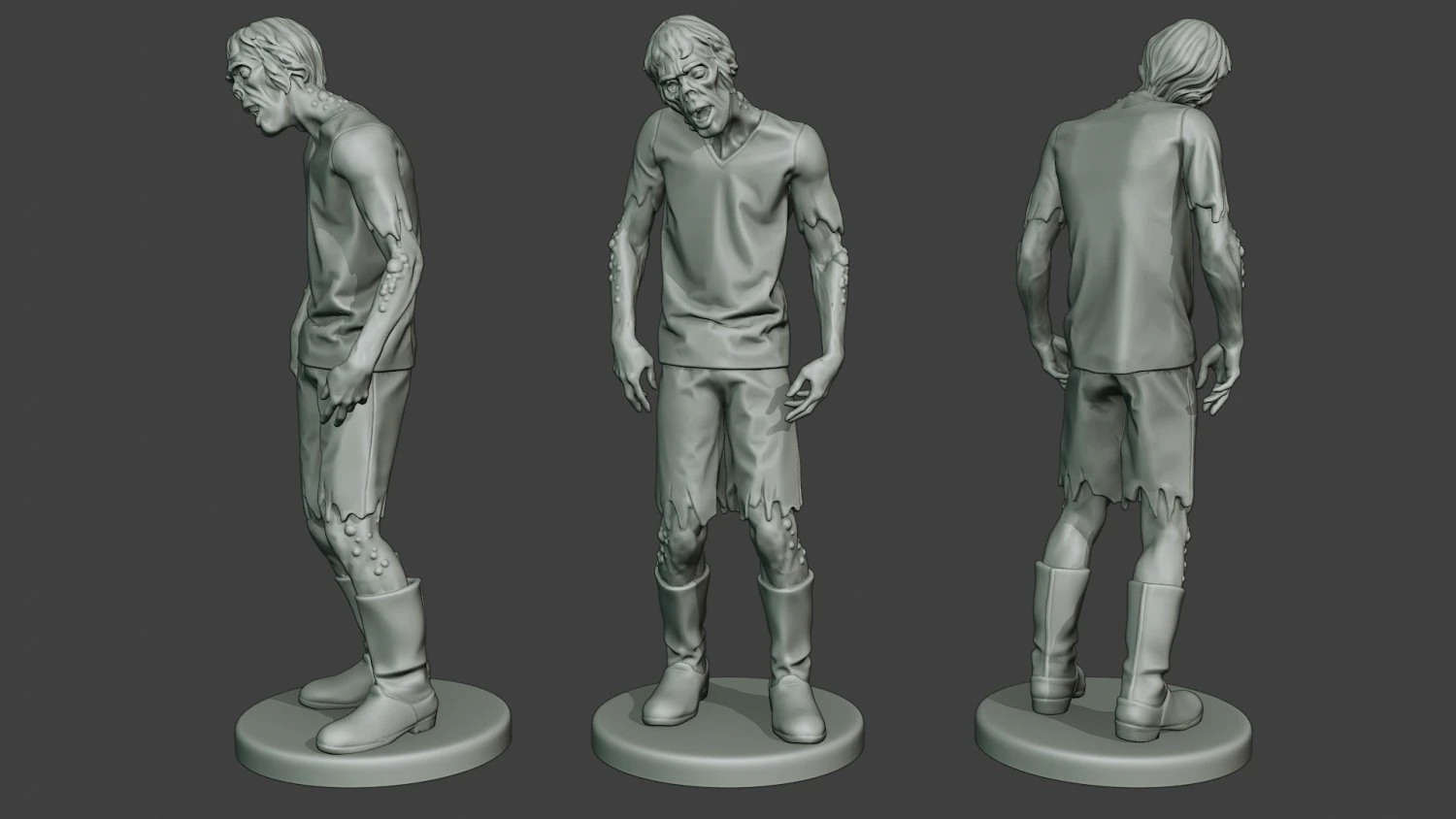 casual zombie male cz1 0002 3D Print Model .c4d .max .obj .3ds .fbx .stl .blend 