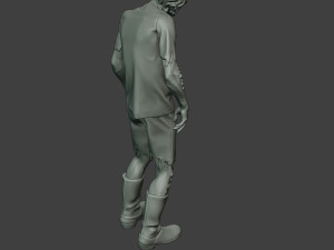 casual zombie male cz1 0002 Modello di stampa 3D