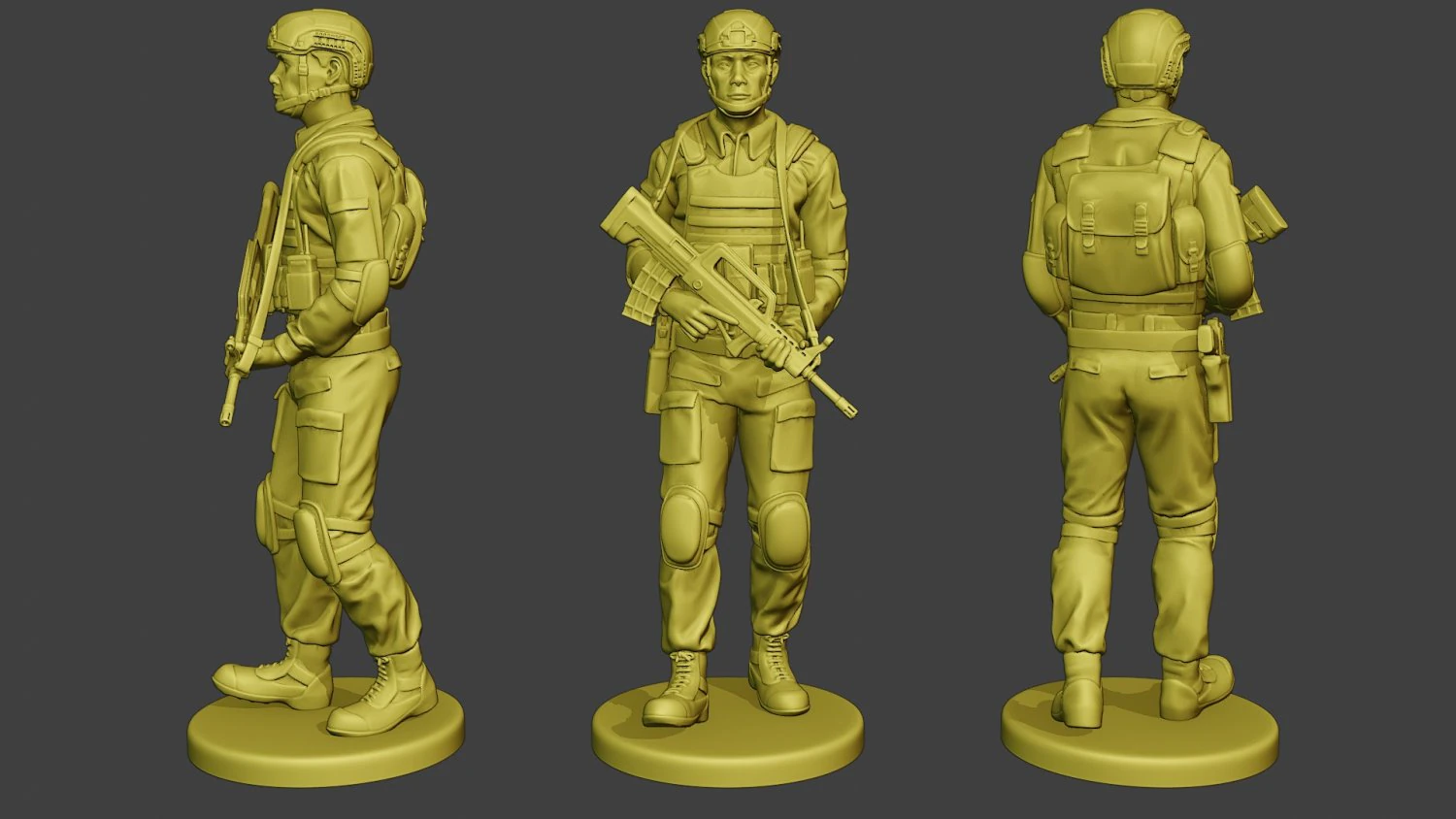 china actual special forces pap 0001 3D Print Model .c4d .max .obj .3ds .fbx .stl .blend 