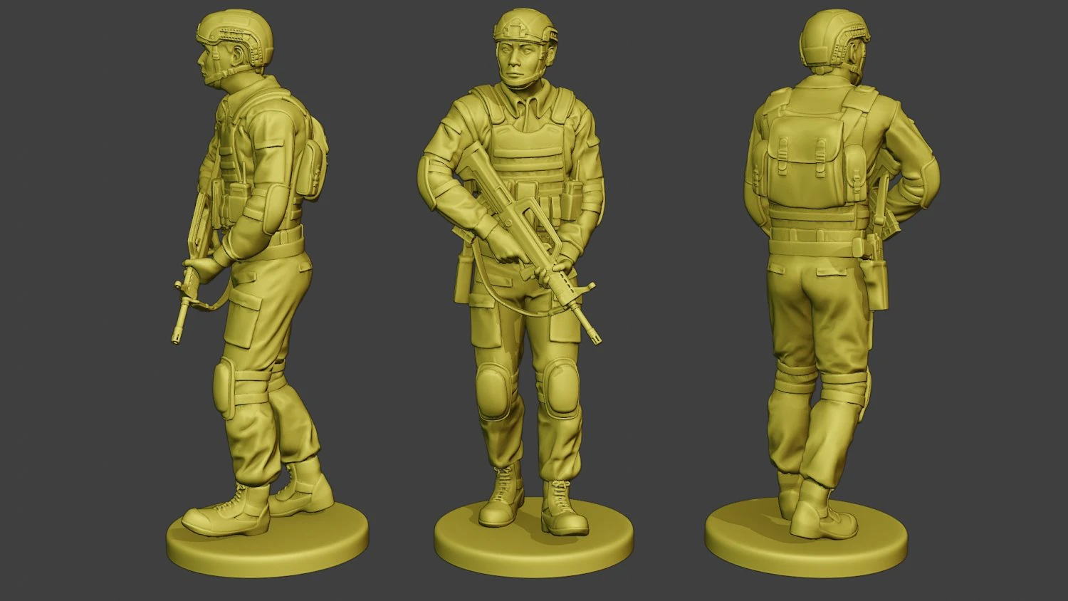 china actual special forces pap 0002 3D Print Model .c4d .max .obj .3ds .fbx .stl .blend