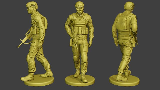 china actual special forces pap 0004 3D Print Model .c4d .max .obj .3ds .fbx .stl .blend 