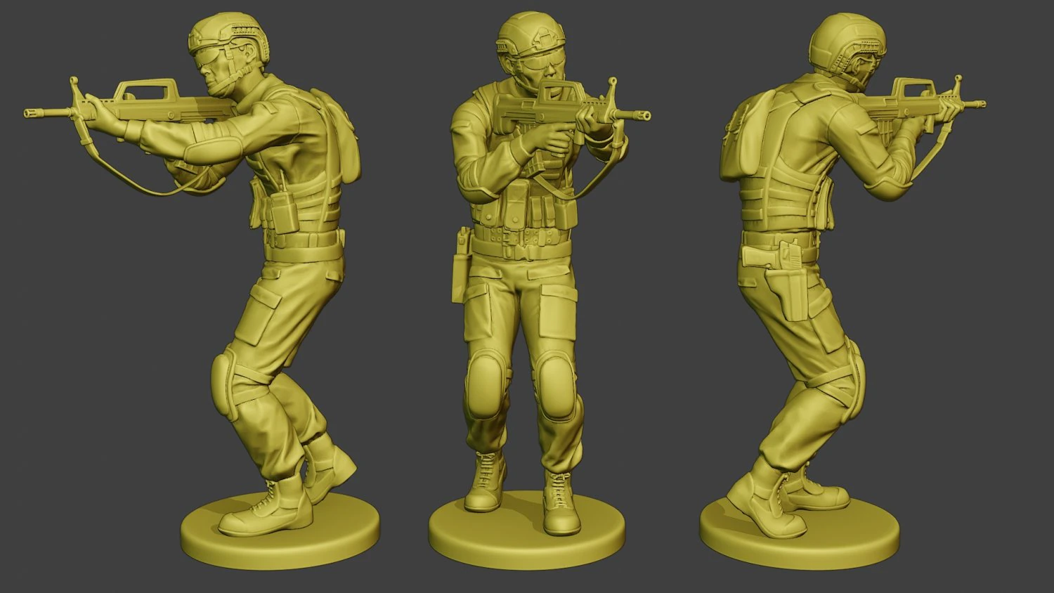 china actual special forces pap 0007 3D Print Model .c4d .max .obj .3ds .fbx .stl .blend 
