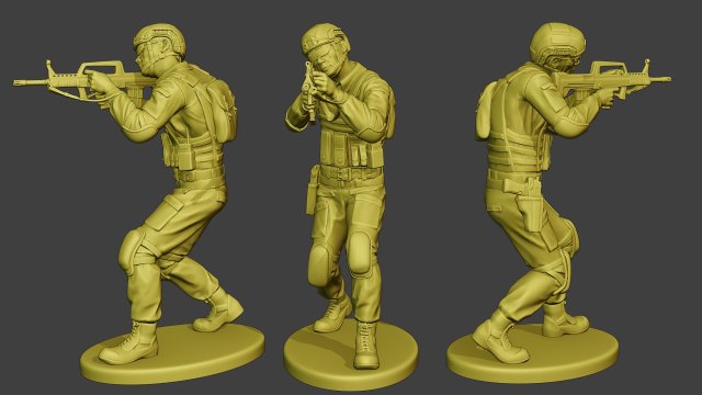 china actual special forces pap 0010 3D Print Model .c4d .max .obj .3ds .fbx .stl .blend 