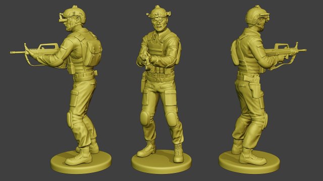 china actual special forces pap 0011 3Dプリントモデル .c4d .max .obj .3ds .fbx .stl .blend 