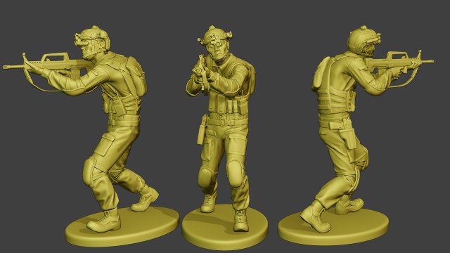 china actual special forces pap 0013 3Dプリントモデル .c4d .max .obj .3ds .fbx .stl .blend 