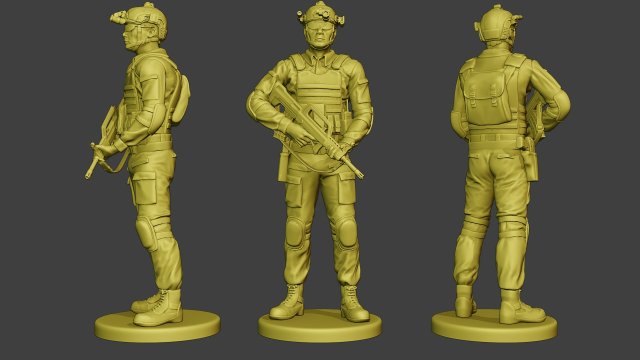 china actual special forces pap 0018 3D Print Model .c4d .max .obj .3ds .fbx .stl .blend 