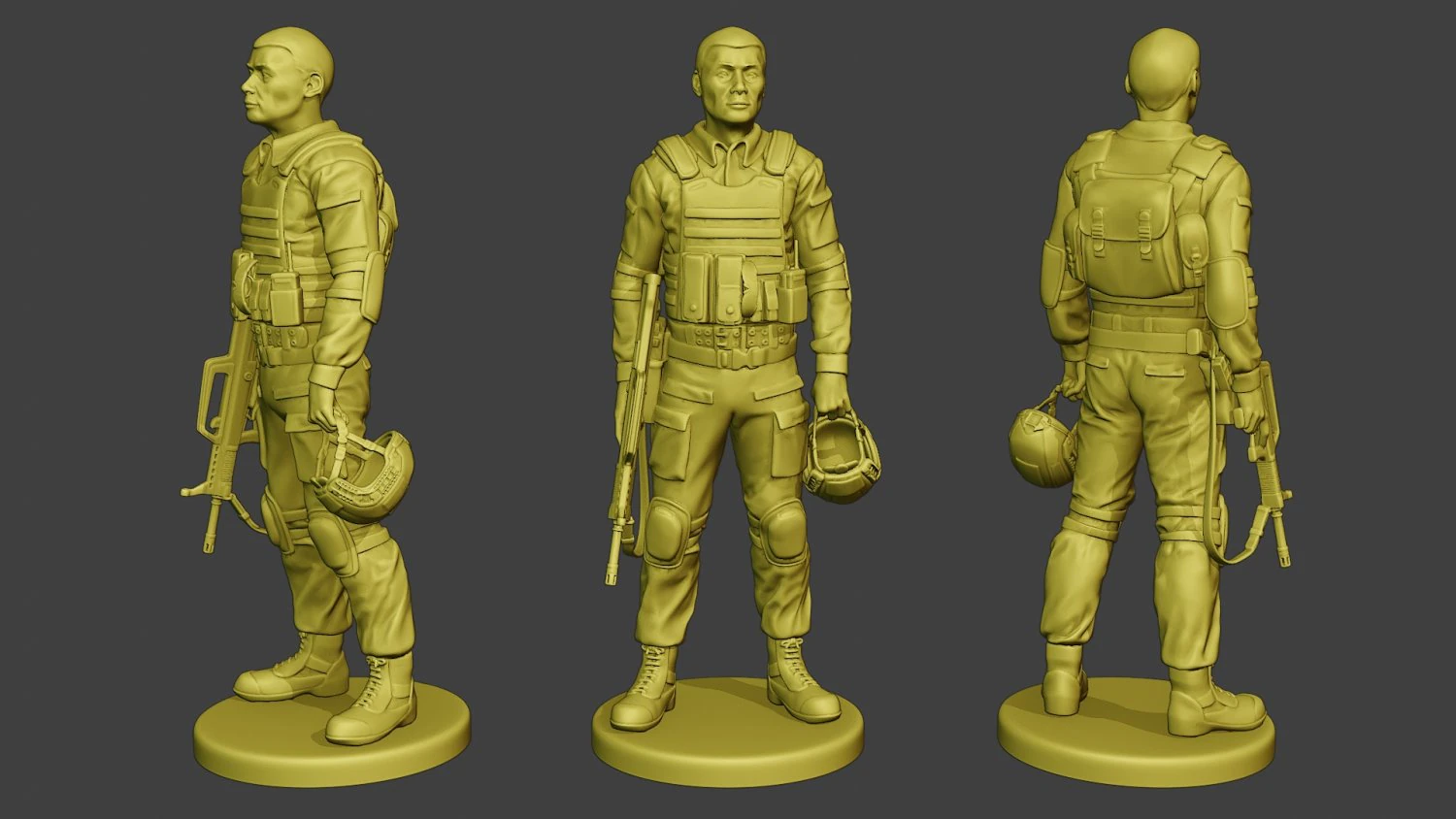 china actual special forces pap 0020 3D Print Model .c4d .max .obj .3ds .fbx .stl .blend 